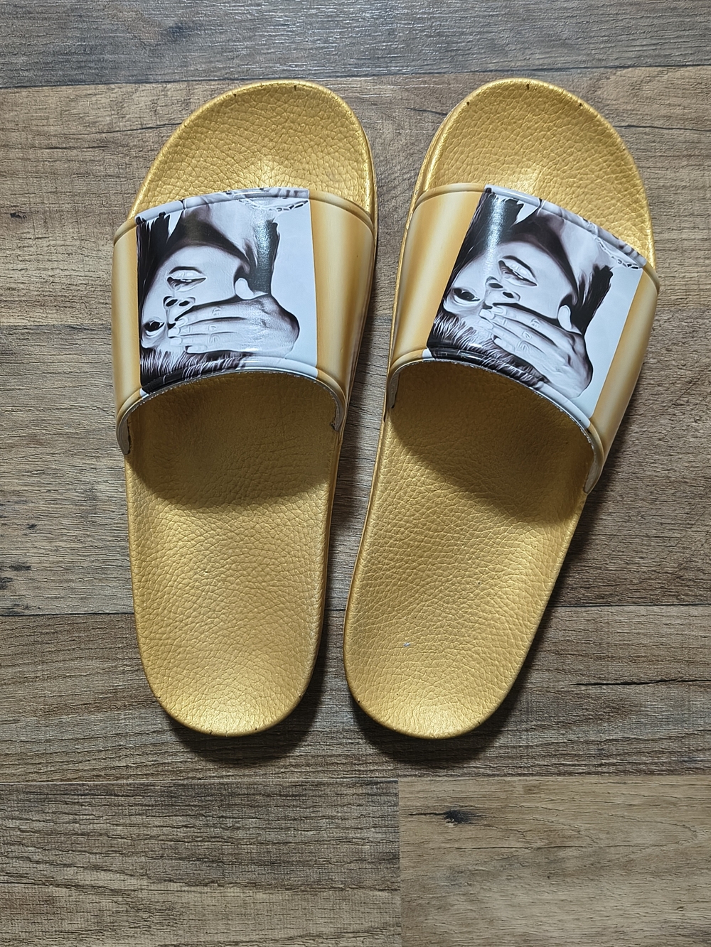 Yellow Graphic Strap Women's Slide Slippers